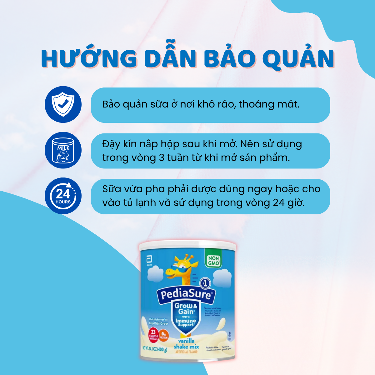 Sữa Bột PediaSure Mỹ Grow & Gain Hương Vani Giàu Dinh Dưỡng Phát Triển Trí Não Tăng Miễn Dịch Cho Trẻ Từ 1 Tuổi 400g - Ảnh 6