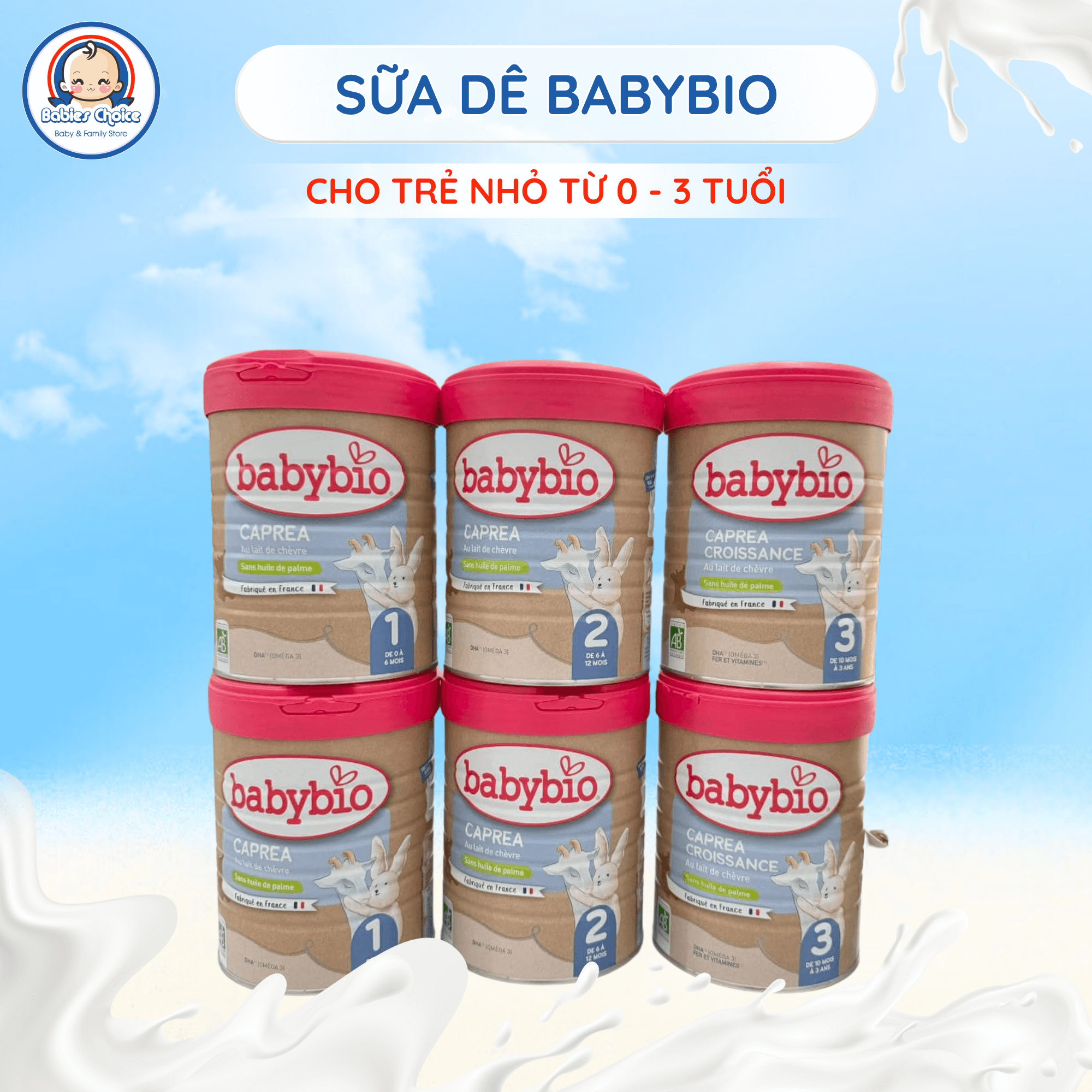 Sữa Dê Hữu Cơ Babybio Caprea Dành Cho Bé Tăng Chiều Cao Cân Nặng Phát Triển Toàn Diện Lon 800g