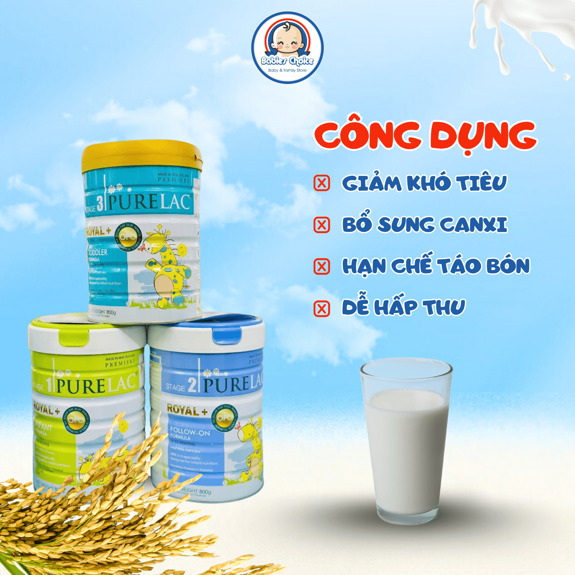 Sữa Công Thức Purelac Royal Newzealand Số 1 2 3 Dinh Dưỡng Cho Bé Lon 800g - Ảnh 2