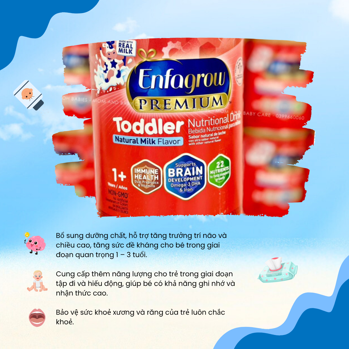 Sữa Bột Enfagow Của Mỹ Phát Triển Toàn Diện Cả Cân Nặng Chiều Cao Trí Náo Cho Bé Từ 1 - 3 Tuổi - Ảnh 5