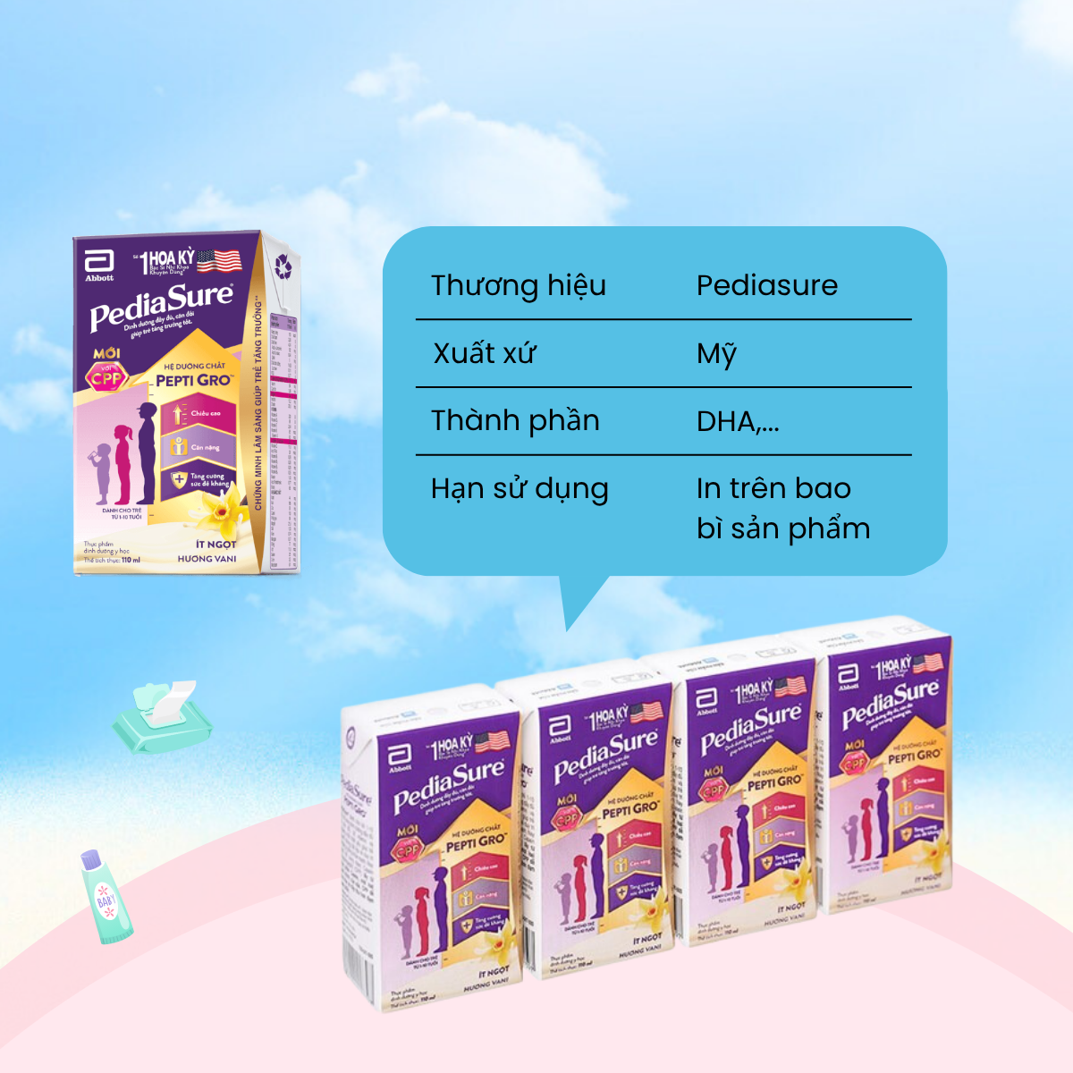 Thùng Sữa Hộp Pha Sẵn Pediasure Bổ Sung Vitamin DHA Cải Thiện Sức Khỏe Cân Nặng Và Trí Não - Ảnh 2