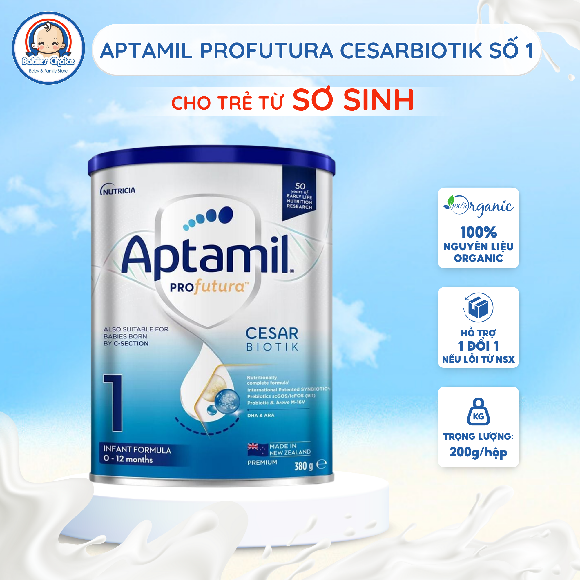 Sữa Bột Công Thức Aptamil Profutura Cesarbiotik Newzealand Số 1 Giúp Trẻ Phát Triển Tăng Sức Đề Kháng Lon Nhỏ 380g - Ảnh 2