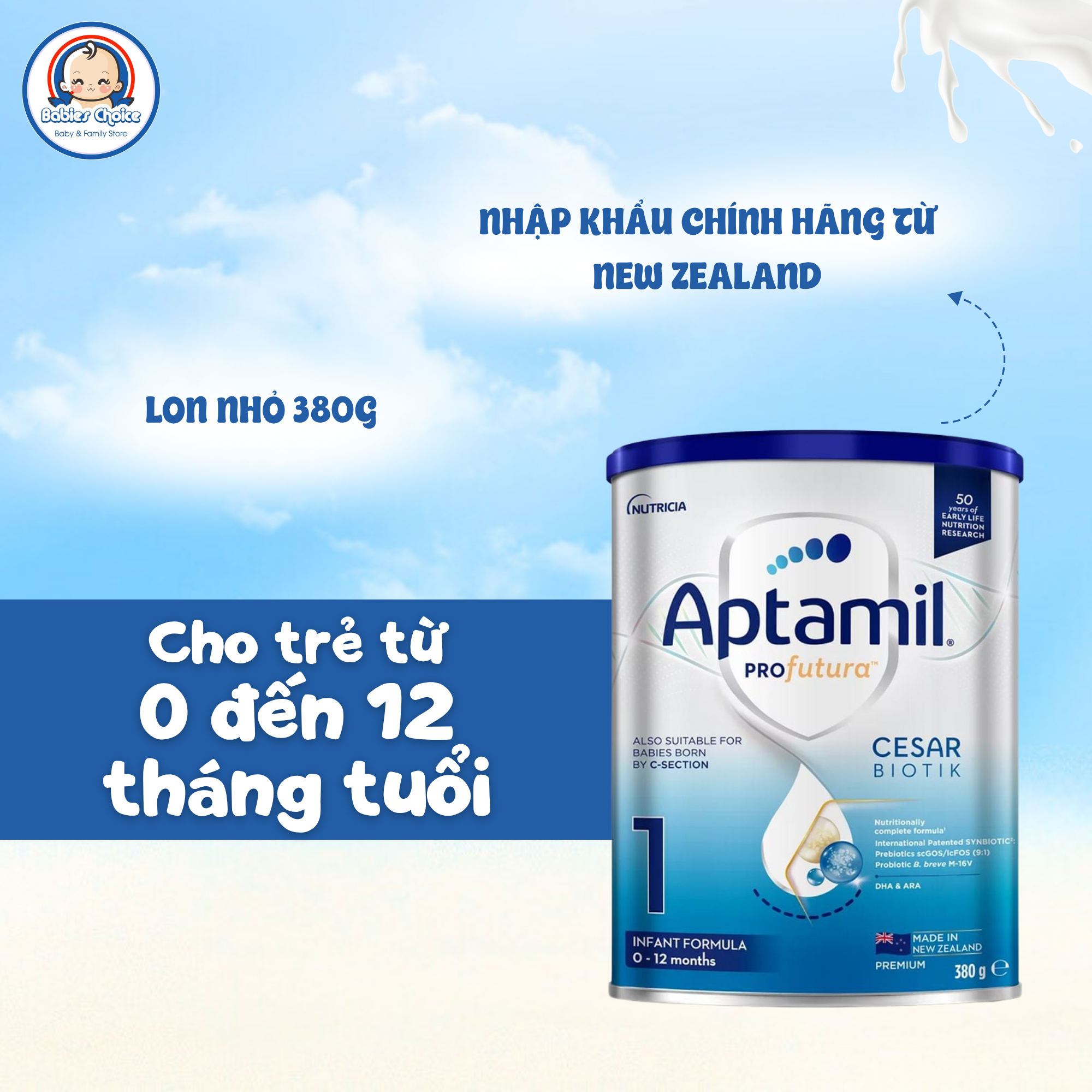 Sữa Bột Công Thức Aptamil Profutura Cesarbiotik Newzealand Số 1 Giúp Trẻ Phát Triển Tăng Sức Đề Kháng Lon Nhỏ 380g - Ảnh 3