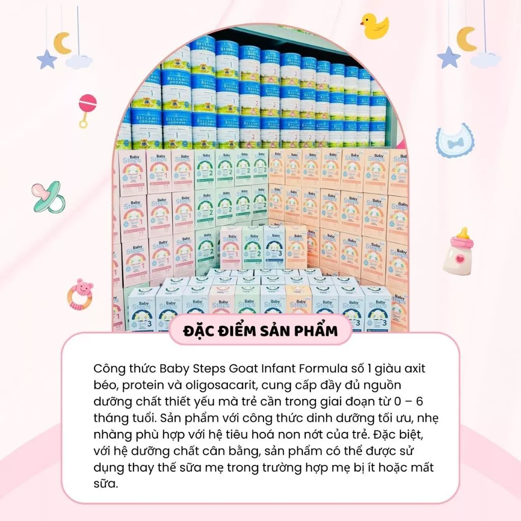 Sữa Bột Baby Steps Goat Infant Formula Số 1 2 3 4 Phát Triển Trí Não Tăng Hệ Miễn Dịch Hỗ Trợ Xương Khớp 900g - Ảnh 2