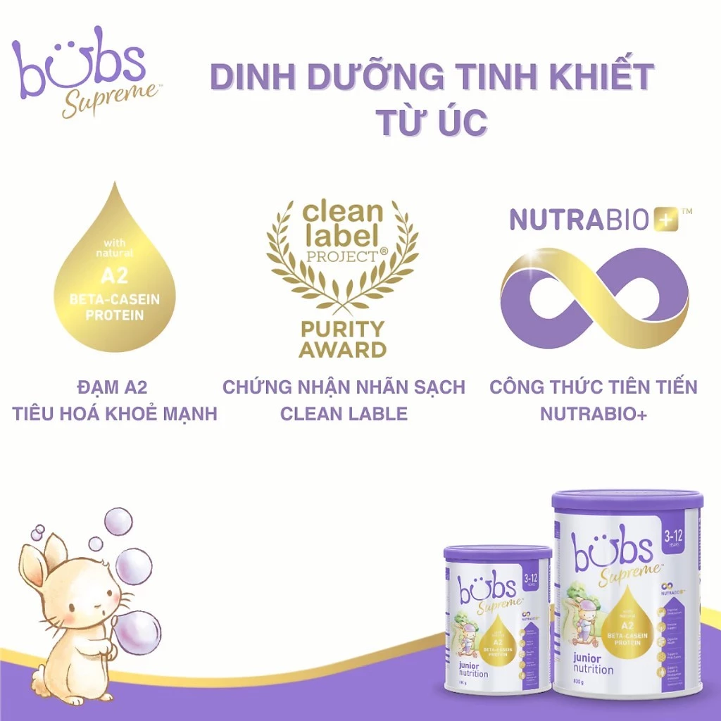 Sữa Bubs Supreme Đạm A2 Số 1 2 3 Hộp 800g - Sữa Bột Công Thức Cho Bé Từ 0-3 Tuổi - Ảnh 3