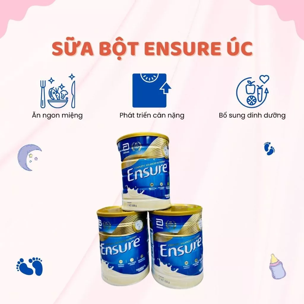 Sữa Ensure Úc Mẫu Mới Nhất Giúp Ăn Ngon Và Tăng Cân Cho Người Ốm Phục Hồi Sức Khoẻ Hộp 850gr