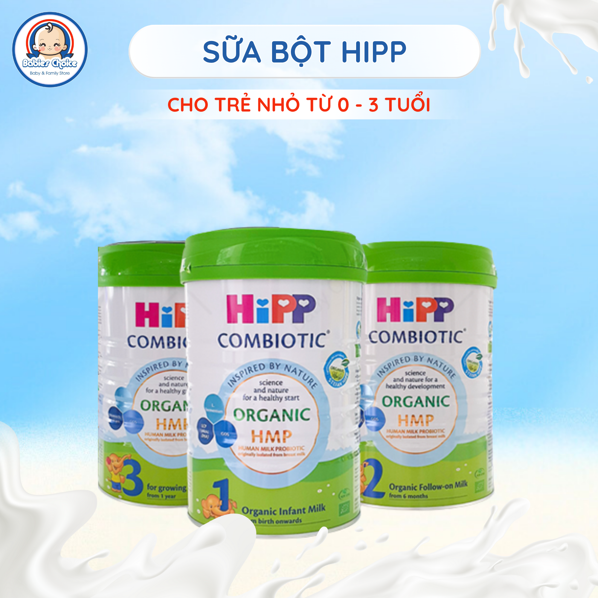 Sữa Bột Công Thức Hipp Organic Combiotic Số 1,2,3 Hỗ Trợ Tiêu Hóa Tăng Chiều Cao Cho Bé Lon 800g - Ảnh 3