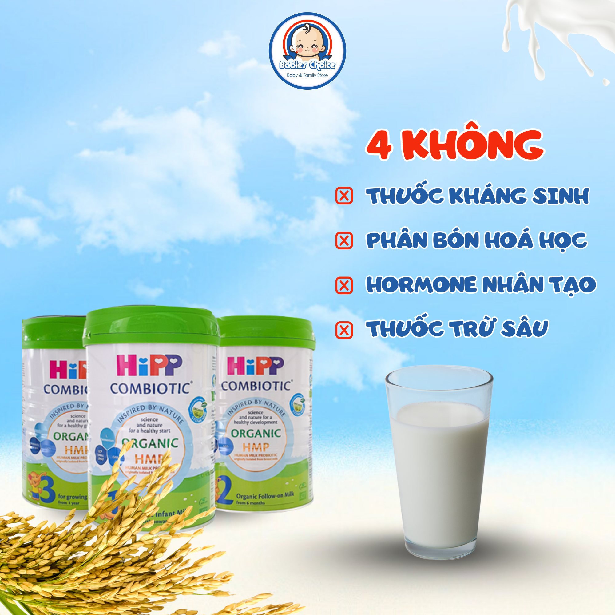 Sữa Bột Công Thức Hipp Organic Combiotic Số 1,2,3 Hỗ Trợ Tiêu Hóa Tăng Chiều Cao Cho Bé Lon 800g - Ảnh 4