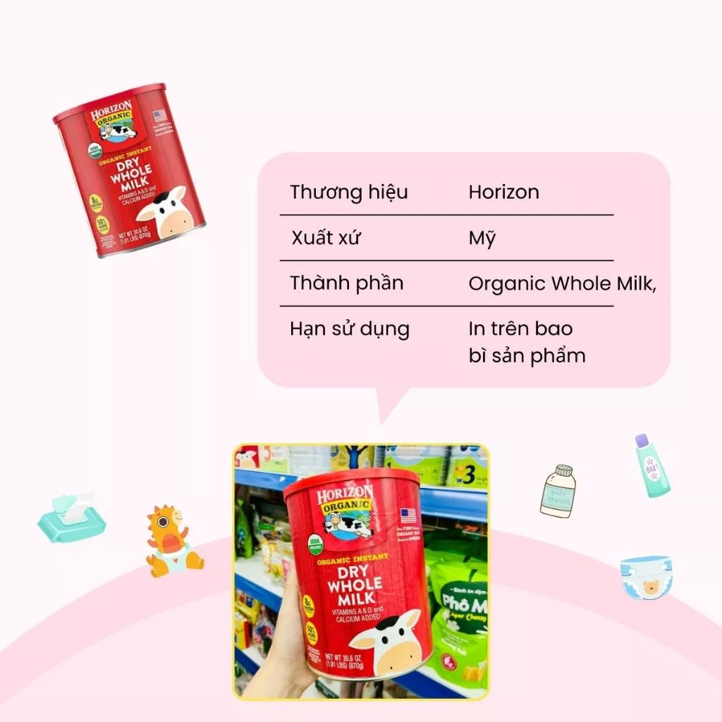 Sữa Bột Organic Horizon Thành Phần Thiên Nhiên Không Chứa Non-GMO Hormone Tăng Trưởng Và Kháng Sinh - Ảnh 3