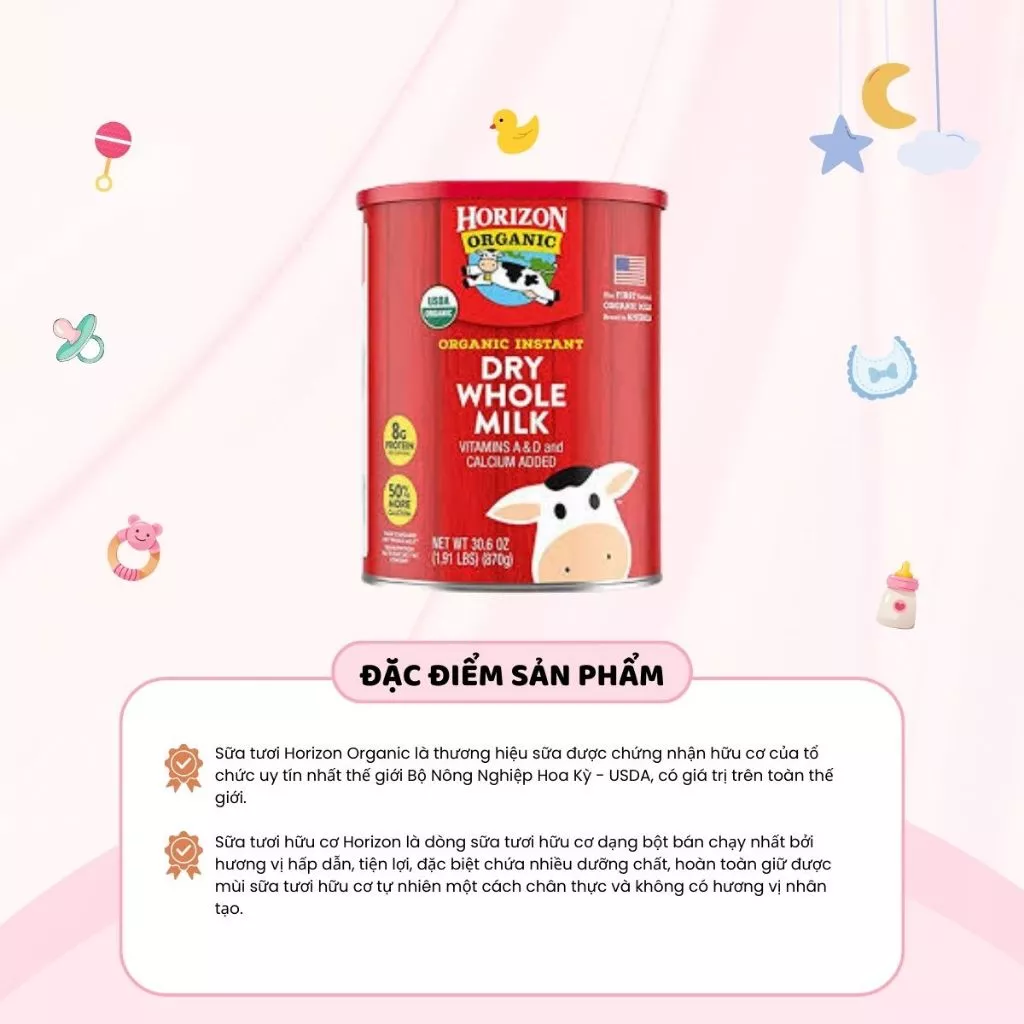 Sữa Bột Organic Horizon Thành Phần Thiên Nhiên Không Chứa Non-GMO Hormone Tăng Trưởng Và Kháng Sinh - Ảnh 2