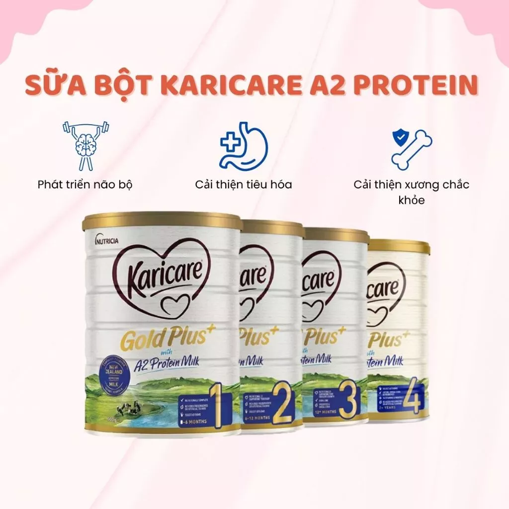 Sữa Bột Karicare A2 Protein Úc Số 1 2 3 4 Phát Triến Chiều Cao Tăng Cường Trí Não Hỗ Trợ Tiêu Hoá 900g