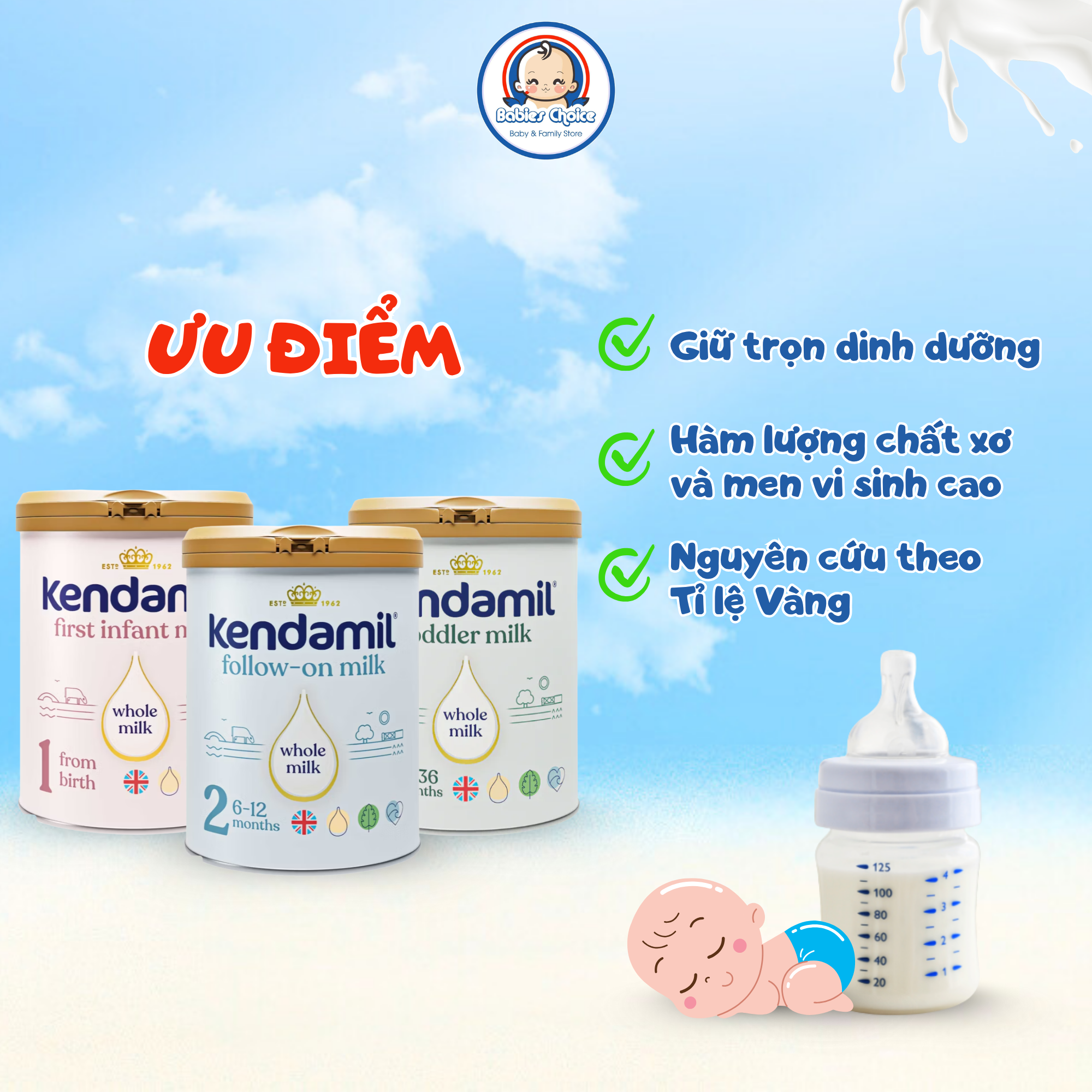 Sữa Bột Công Thức Kendamil Classic Số 1, 2, 3 Phát Triển Xương Răng Tăng Sức Đề Kháng Cho Trẻ 800g - Ảnh 3