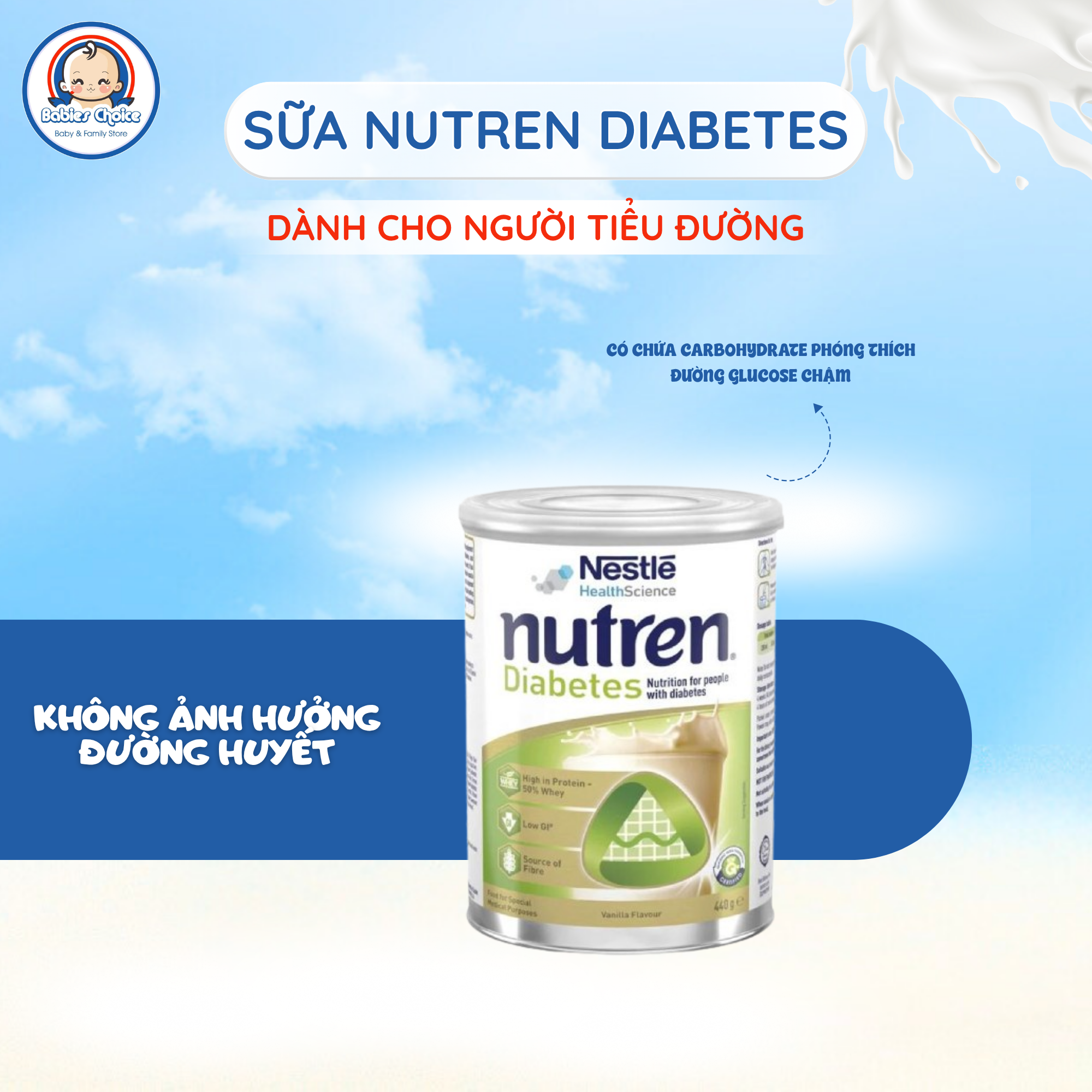 Sữa Nutren Diabetes Úc, Ổn Định Đường Huyết, Dành Cho Người Tiểu Đường Lon 440g - Ảnh 3