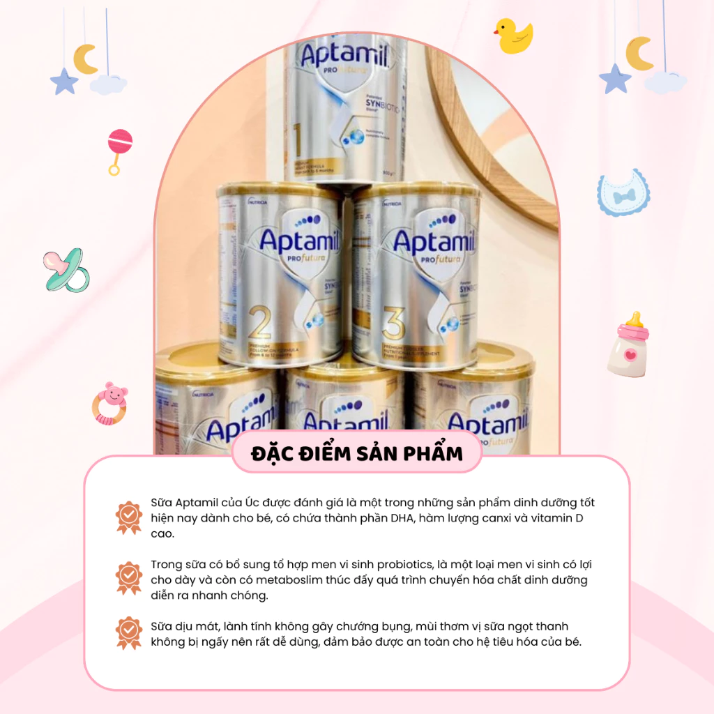Sữa Aptamil Úc Số 1, 2, 3 Giàu Omega 3-6 Phát Triển Trí Não Chiều Cao Kích Thích Vị Giác Cho Bé Ăn Ngon Hộp 900gr - Ảnh 4
