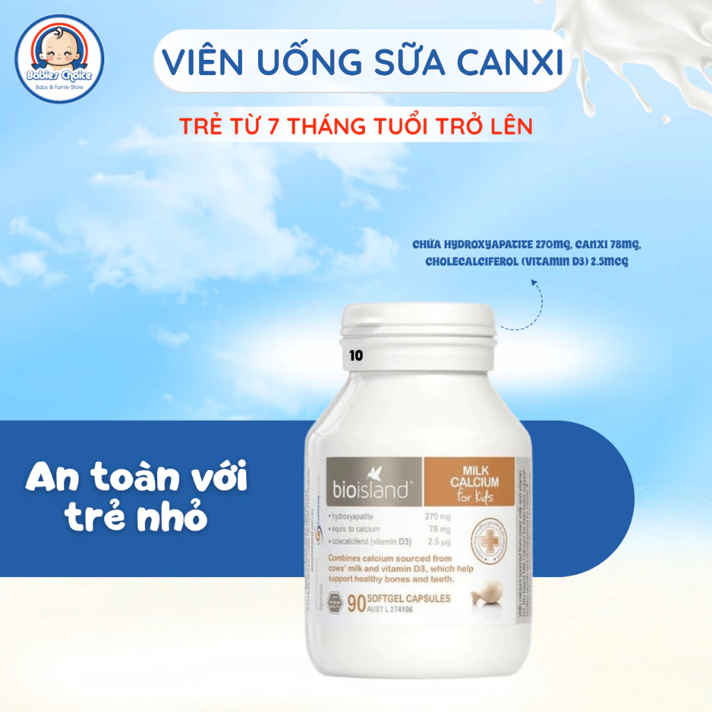 Viên Sữa Bổ Sung Canxi Cho Trẻ Từ 7 Tháng Bioisland Milk Calcium Phát Triển Xương Răng Khoẻ Mạnh 90 Viên - Ảnh 2