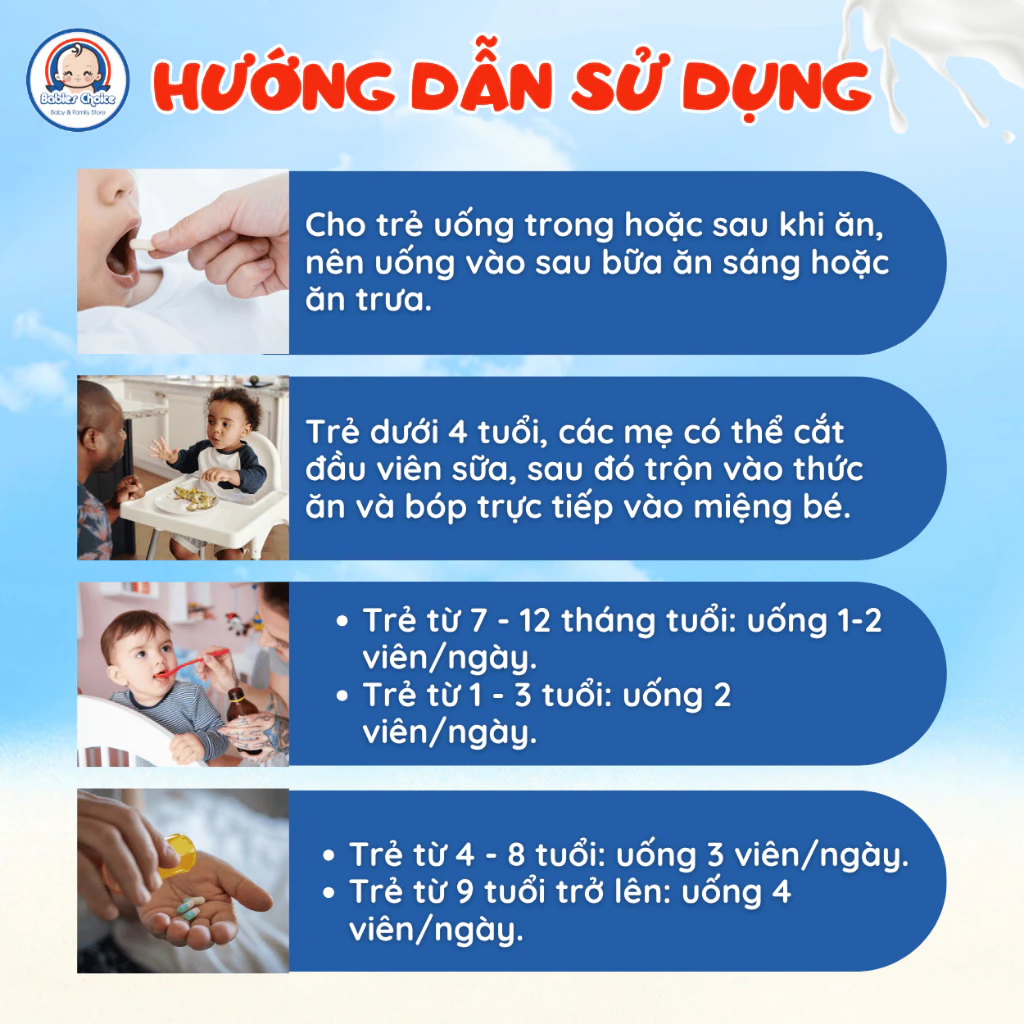 Viên Sữa Bổ Sung Canxi Cho Trẻ Từ 7 Tháng Bioisland Milk Calcium Phát Triển Xương Răng Khoẻ Mạnh 90 Viên - Ảnh 4