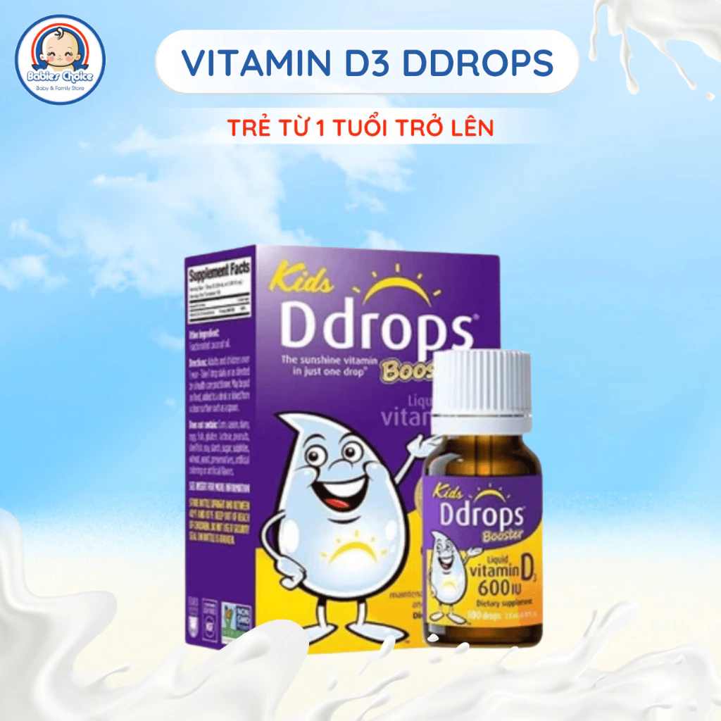 Vitamin D3 Ddrops Booster 600IU Hỗ Trợ Hấp Thu Canxi Phát Triển Xương Răng Chắc Khỏe 2.8ml