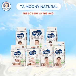 Tã Moony Natural Thiết Kế Thoáng Khí Lõi Bông Mềm Thấm Hút Tốt Nội Địa Nhật