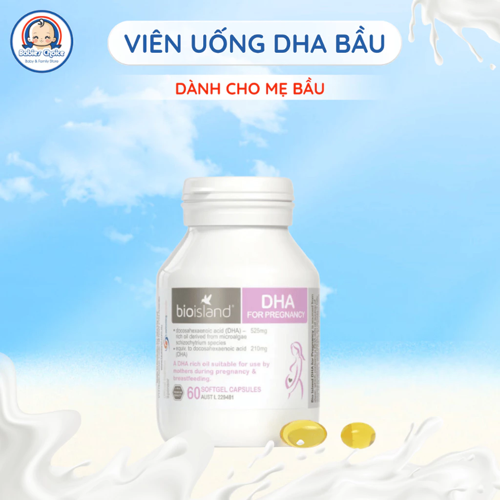 Viên Uống Bổ Sung DHA Bầu Bioisland Phát Triển Trí Não, Thị Giác Tăng Miễn Dịch 60 Viên